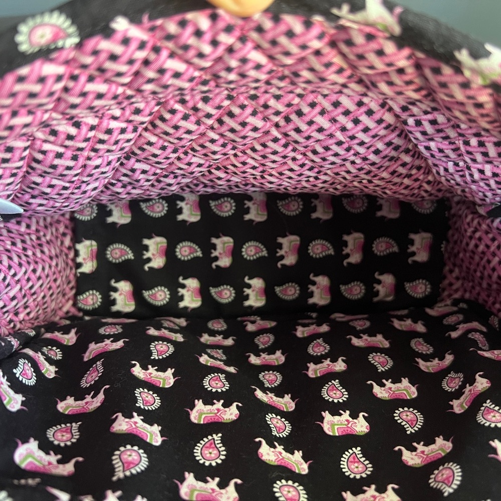Vintage Vera Bradley Pink Elephants Mailbag Crossbody Messenger Bag Retired - Picture 7 of 11